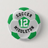 Sportball "Green and White Soccer" Button (Vorderseite)
