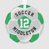 Sportball "Green and White Soccer" Ornament (Rückseite)