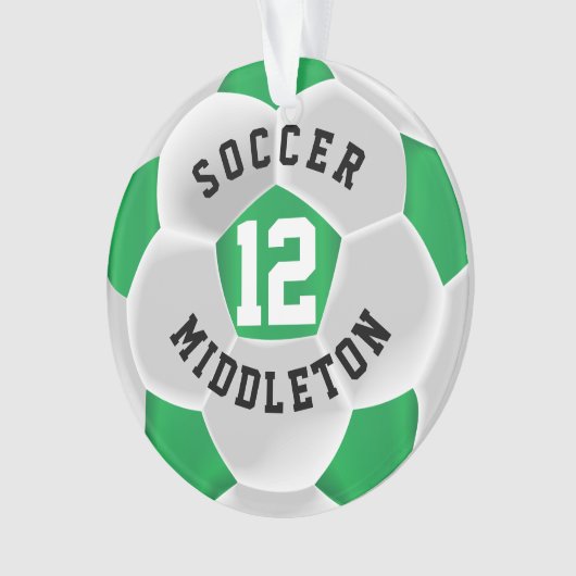 Sportball "Green and White Soccer" Ornament (Vorderseite)