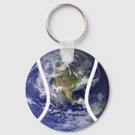 Sportball Tennis Earth Schlüsselanhänger