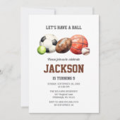 Sportbälle, alles Sport machen Einladung (Vorderseite)