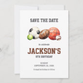 Sportbälle, alles Sport machen Save The Date (Vorderseite)