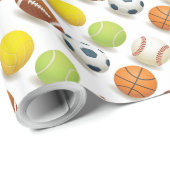 Sportbälle Design Wrapper Geschenkpapier (Rolleneckpunkt)