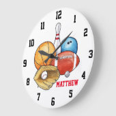 Sportbälle Personalisierte Wall Uhr (Winkel)