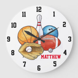 Sportbälle Personalisierte Wall Uhr
