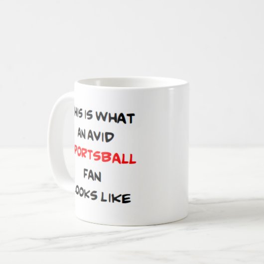 Sportballfan, begeistert kaffeetasse (Vorderseite Links)