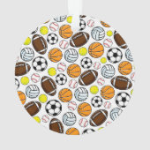 Sportballs Spieler Name Nummer Kinder Spaß Ornament (Rückseite)