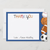 SportBaseball Fußball Geburtstag Danke Karte (Vorderseite)