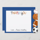 SportBaseball Fußball Geburtstag Danke Karte (Vorne/Hinten)