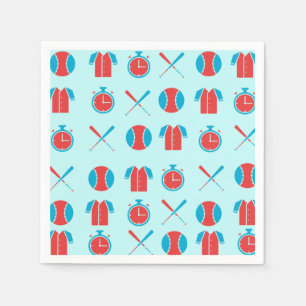 Sportbaseball Game Athletic Blue Paper Napkin Serviette