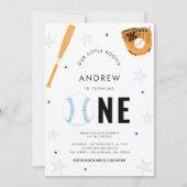 Sportbaseball Thema Baby 1. Geburtstag Party Einladung (Vorderseite)