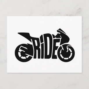 Sportbike Fahren Feiertagspostkarte