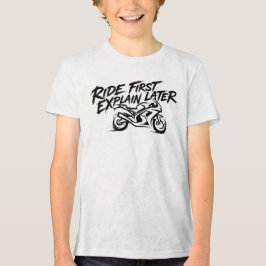 Sportbike-Fahrer-Aktionsmentalität Tri-Blend Shirt
