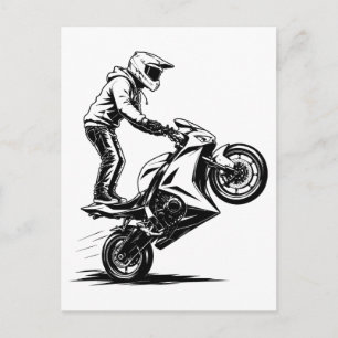 Sportbike-Stunt  Feiertagspostkarte