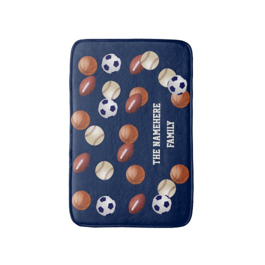 Sportblau oder Farbwahl Personalisiert Badematte (Vorderseite Vertikal)