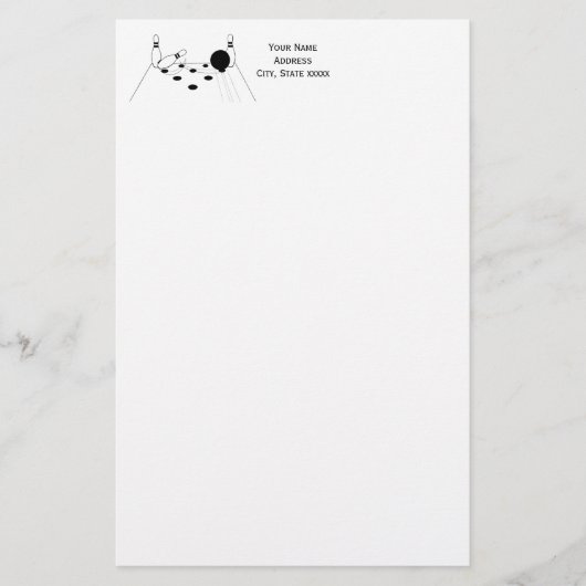 Sportbowling und Buttone Briefpapier (Vorderseite)