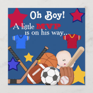Sportboys BABY SHOWER Einladung