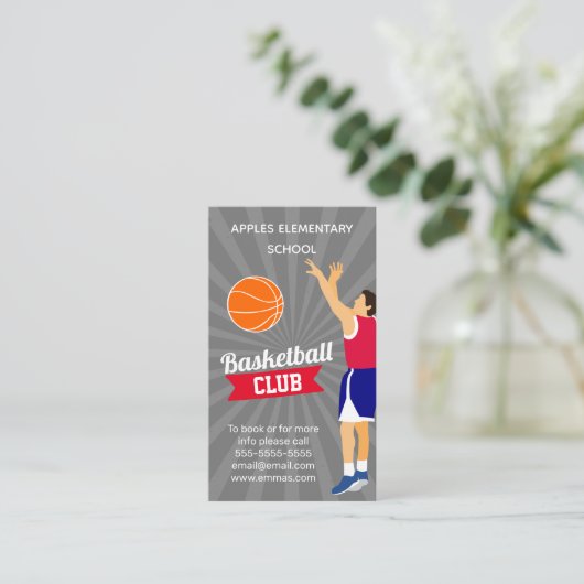 Sportclub Basketball-Trainerteam trainiert Gymnast Visitenkarte (Stehend Vorderseite)