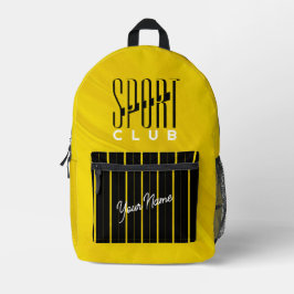 Sportclub Gelb Schwarz Bedruckter Rucksack