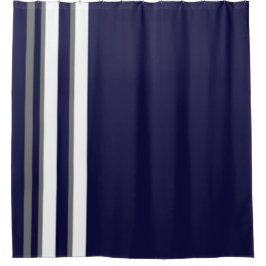 Sportdusche - Blau, grau und weiß Duschvorhang