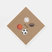 " SPORTE" PAPIER NAPKINS MIT DEM NAMEN DER KINDER. SERVIETTE (Ecke)