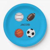 " SPORTE" PAPIER TELLER MIT DEM KINDER NAME. (Vorderseite)