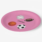 " SPORTE" PAPIER TELLER MIT DEM KINDER NAME. (Schrägansicht)