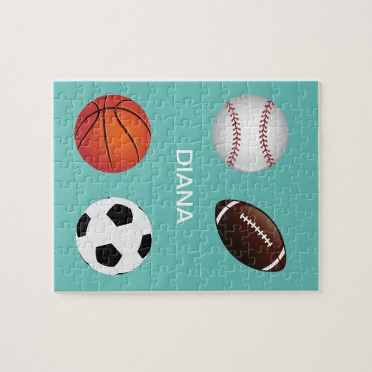 " SPORTE" PUZZLE MIT KINDERN NAME. (Horizontal)