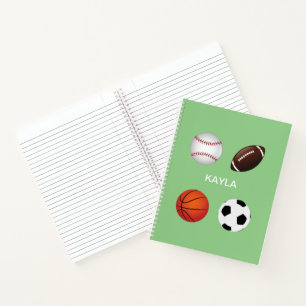 " SPORTE" SPIRALISCHE NOTEBOOK MIT DEM NAMEN DER K NOTIZBLOCK