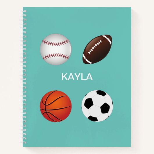 " SPORTE" SPIRALISCHE NOTEBOOK MIT DEM NAMEN DER K NOTIZBLOCK (Vorderseite)