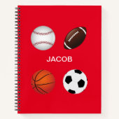 " SPORTE" SPIRALISCHE NOTEBOOK MIT DEM NAMEN DER K NOTIZBLOCK (Vorderseite)