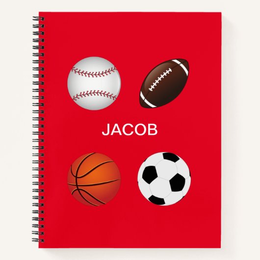 " SPORTE" SPIRALISCHE NOTEBOOK MIT DEM NAMEN DER K NOTIZBLOCK (Vorderseite)