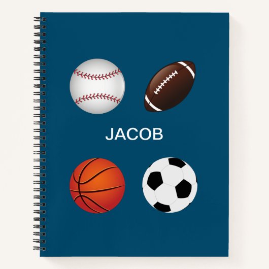 " SPORTE" SPIRALISCHE NOTEBOOK MIT DEM NAMEN DER K NOTIZBLOCK (Vorderseite)