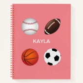 " SPORTE" SPIRALISCHE NOTEBOOK MIT DEM NAMEN DER K NOTIZBLOCK (Vorderseite)