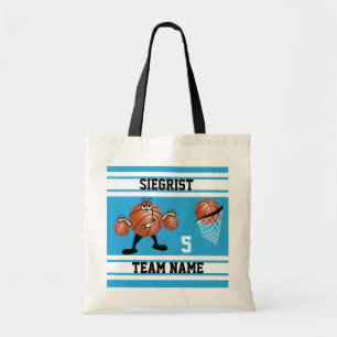 Sporter Cartoon Basketball-Charaktere Baby Blue Tragetasche