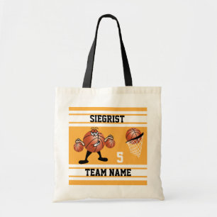 Sporter Cartoon Basketball-Charaktere Gold Tragetasche