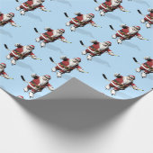 Sporter Santa Claus Eishockey-Spieler Geschenkpapier (Ecke)