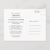 Sporter Typ Modernes, feines Script 3 Foto Abschlu Ankündigungspostkarte (Rückseite)