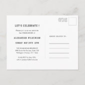 Sporter Typ Modernes, feines Script 3 Foto Abschlu Einladungspostkarte (Rückseite)