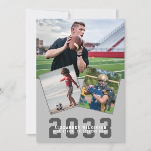 Sporter Typ Modernes, feines Script 4 Foto Abschlu Ankündigung (Vorderseite)