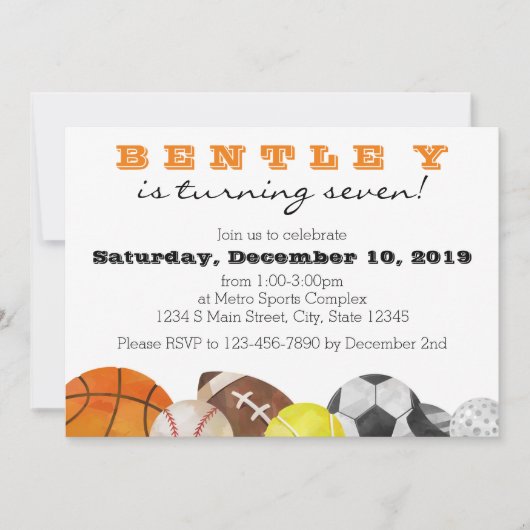 Sportereignis Einladung (Vorderseite)