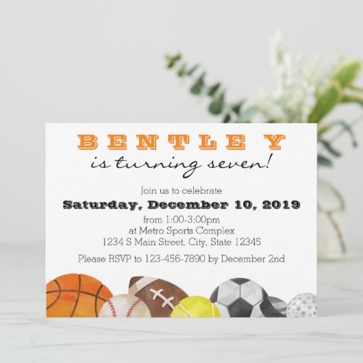 Sportereignis Einladung (Stehend Vorderseite)