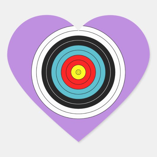 Sportereignis Ziel auf dem Lavendel Lila Herz Herz-Aufkleber (Vorderseite)