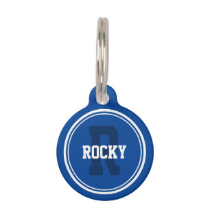 Sportes Solid Blue mit Monogramm Haustiermarke
