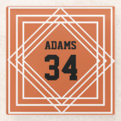 Sportfächer Orange und Untersetzer aus schwarzem G (Vorderseite)