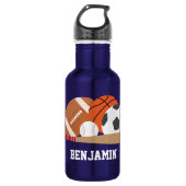 Sportfächer Personalisiert Edelstahlflasche (Vorderseite)