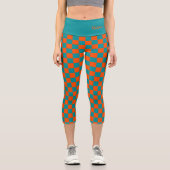 Sportfächerkollegen NAME Karo Orange Blue Capri Leggings (Vorderseite)