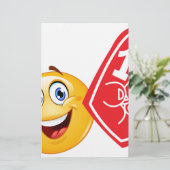 Sportfan emoji briefpapier (Stehend Vorderseite)