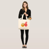 Sportfan emoji jumbo stoffbeutel (Vorderseite (Model))