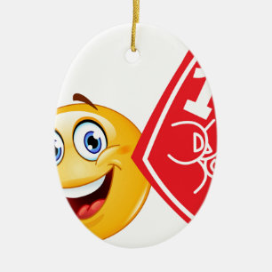 Sportfan emoji keramikornament
